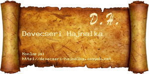 Devecseri Hajnalka névjegykártya